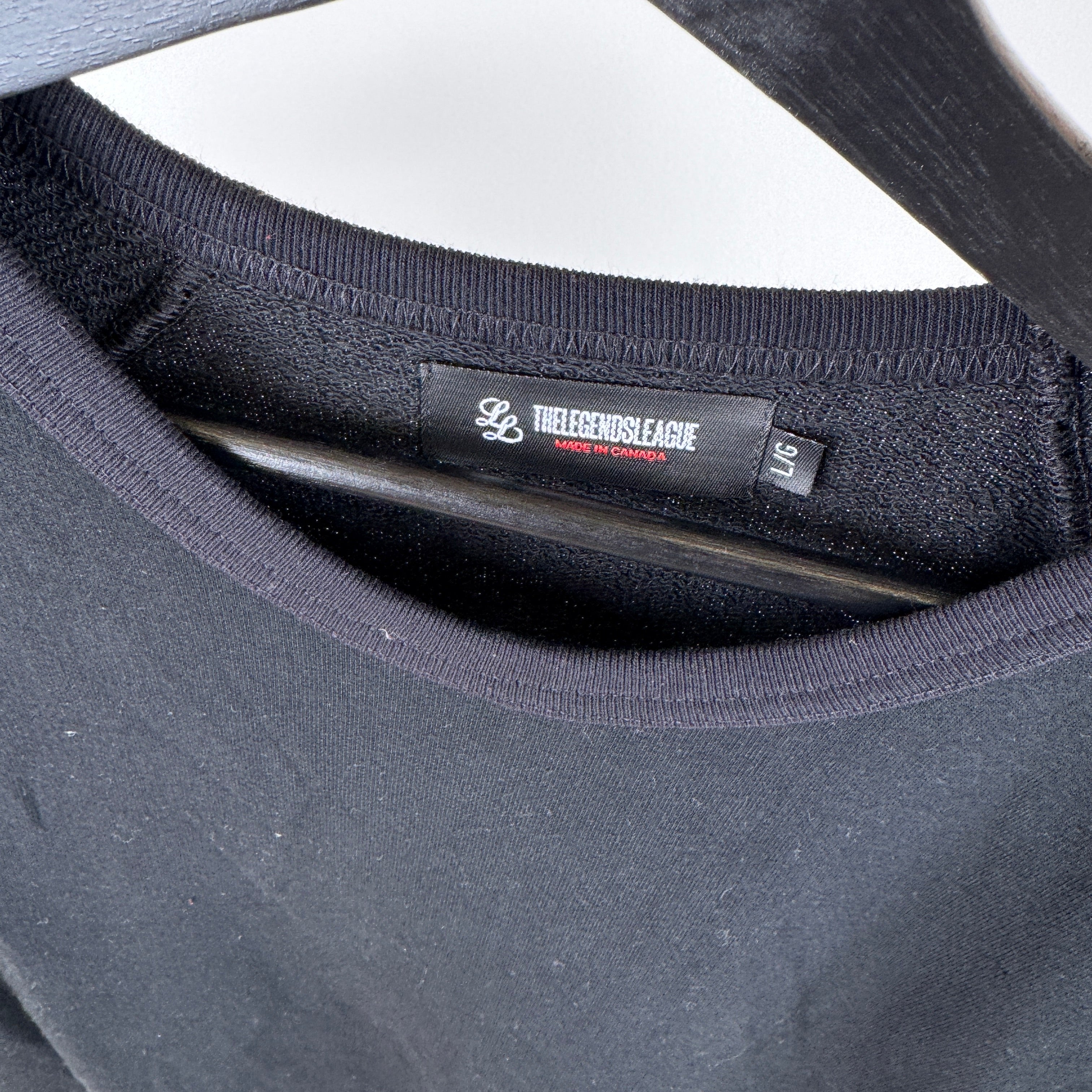 Short Sleeve Raglan Sweatshirt - BLACK - SAMPLE - (Size L)