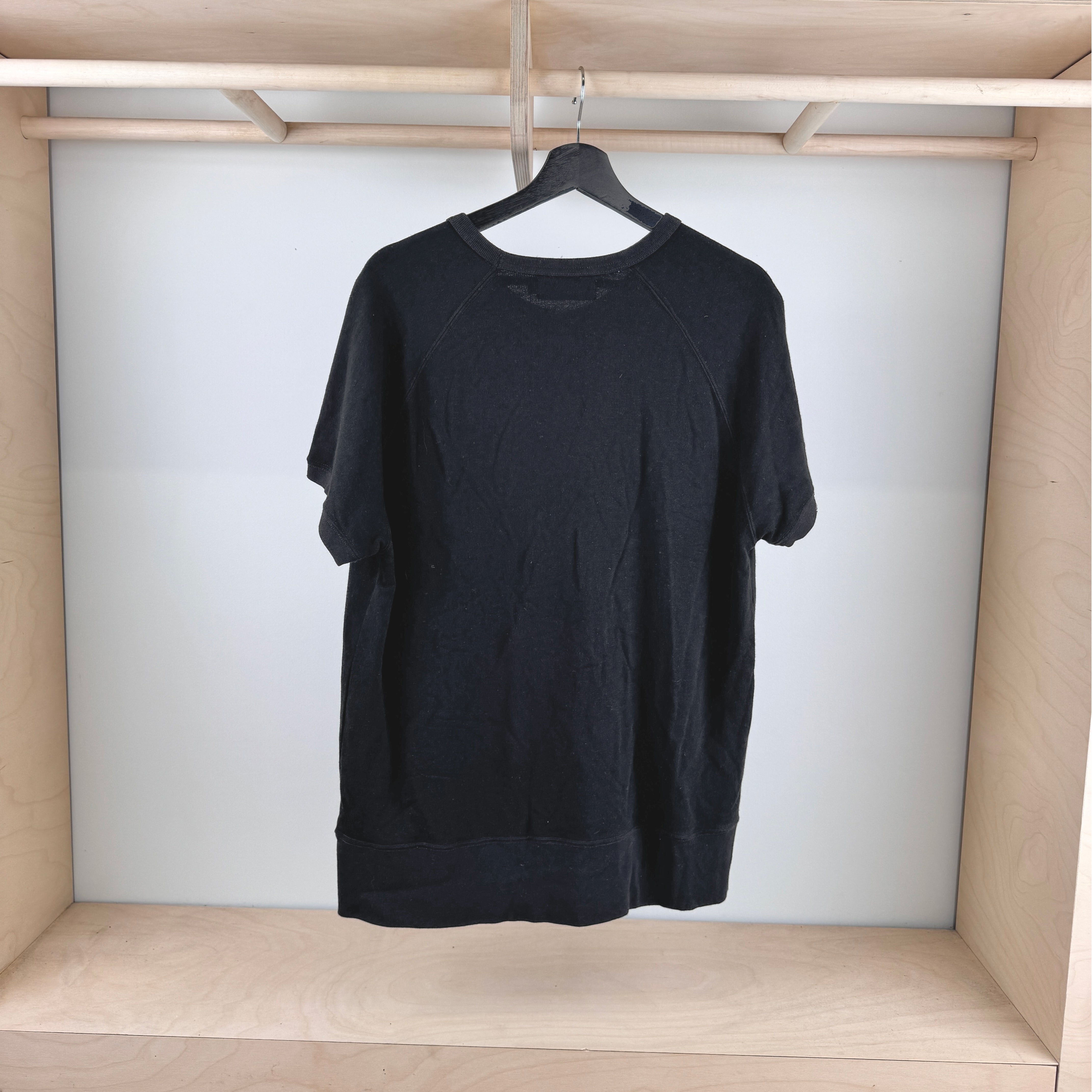 Short Sleeve Raglan Sweatshirt - BLACK - SAMPLE - (Size L)