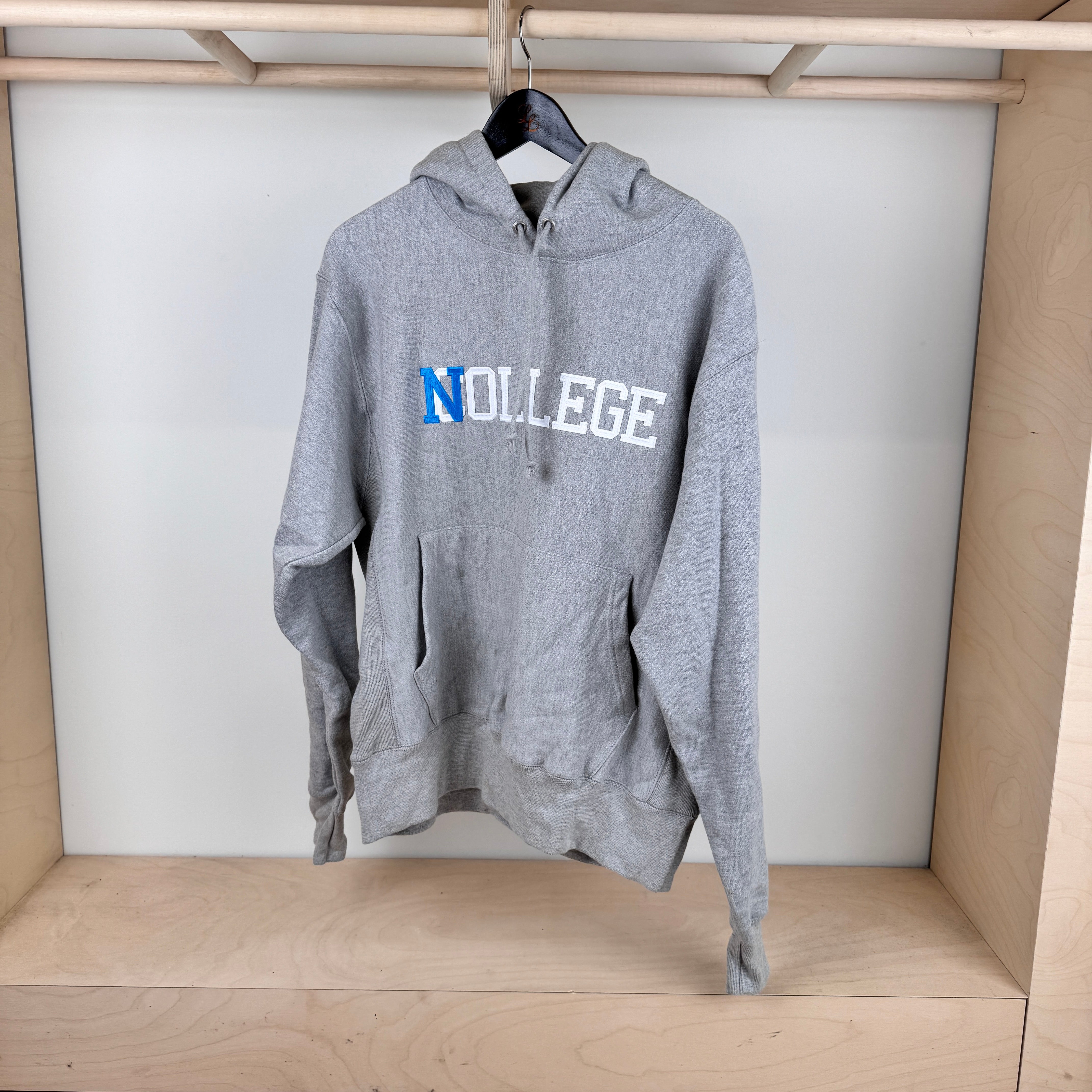 NOLLEGE Champion Hoodie* - HEATHER GREY - (Size M)