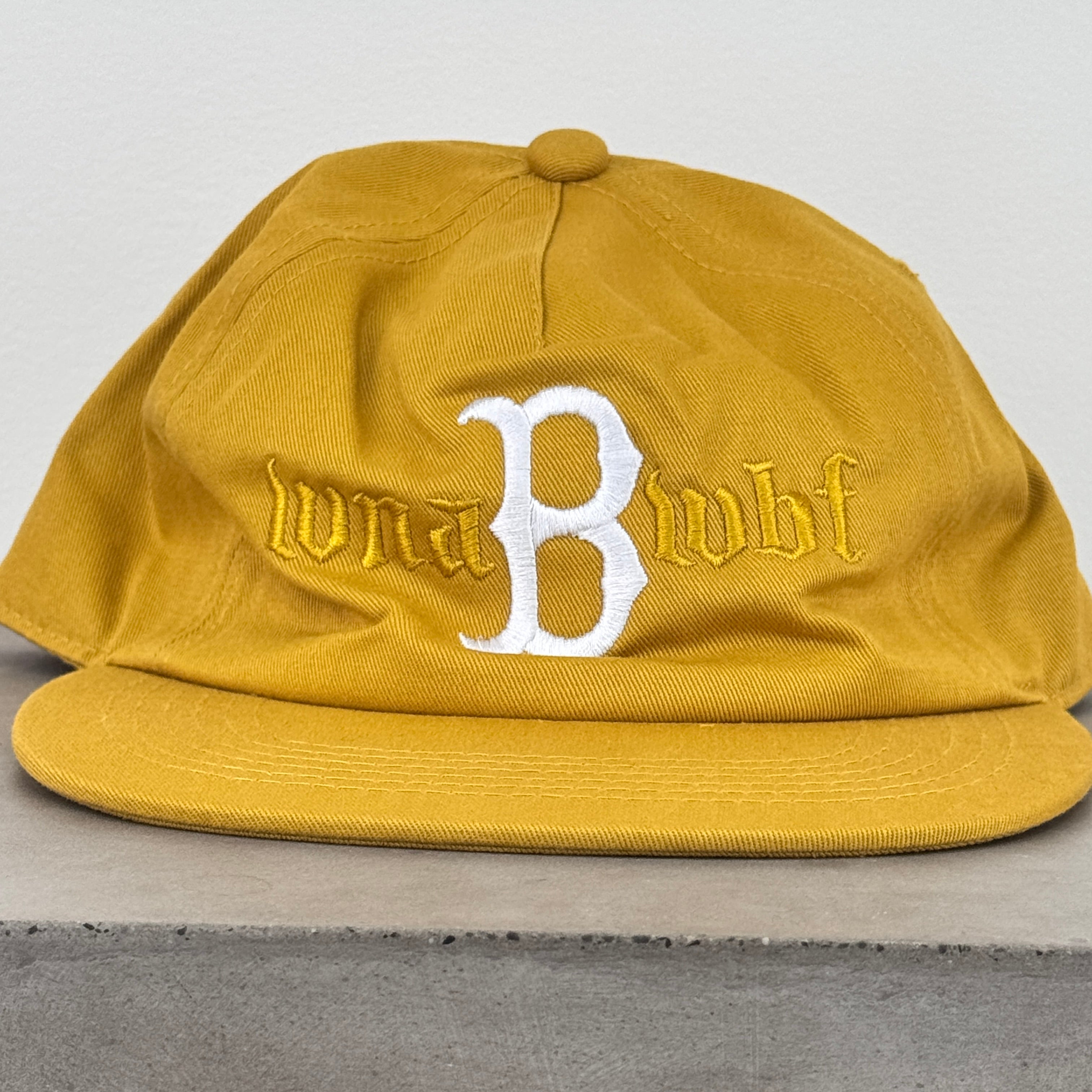 We're Not Alright But We'll Be Fine 5-Panel Snapback Cap - SAMPLE NO LABEL - MUSTARD