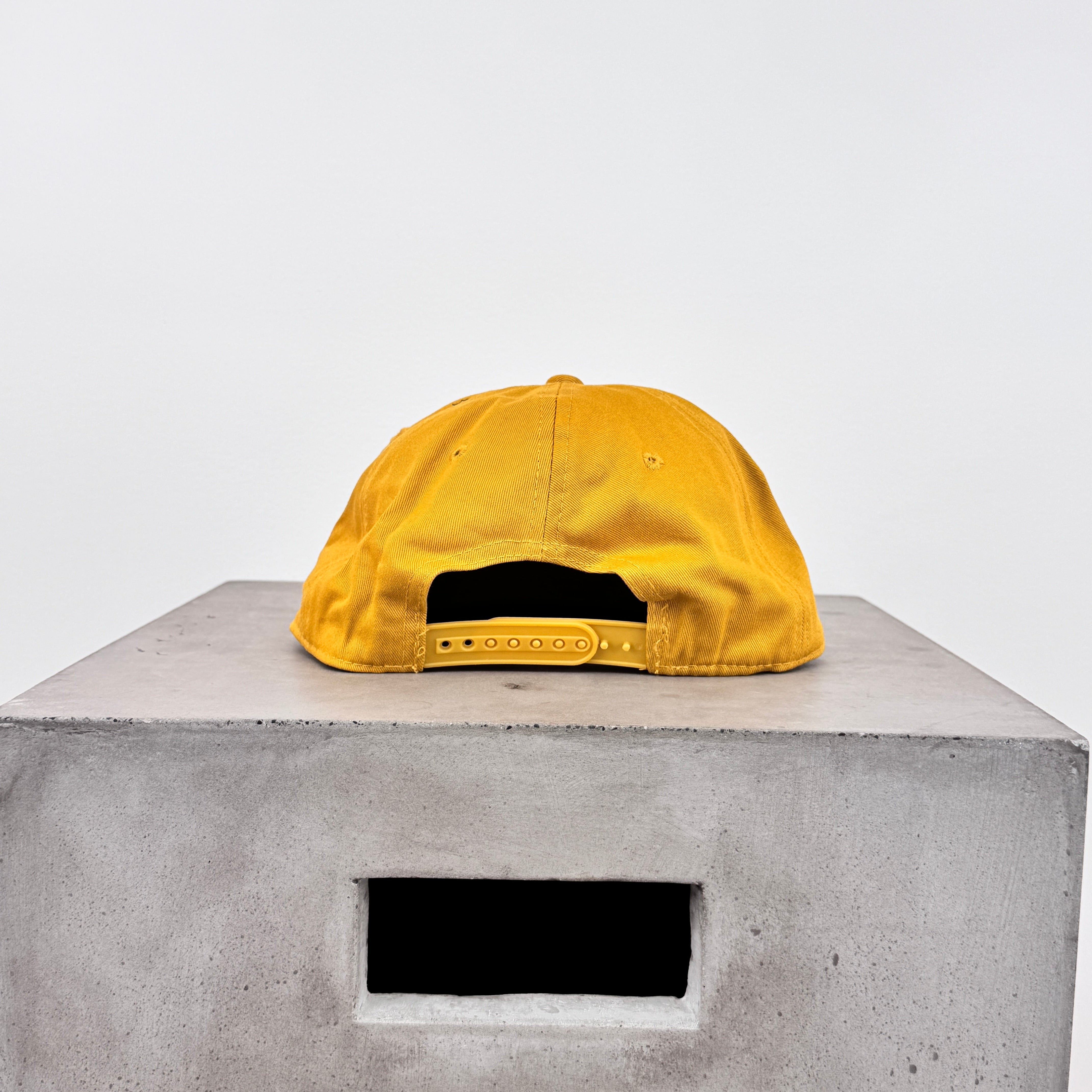 We're Not Alright But We'll Be Fine 5-Panel Snapback Cap - SAMPLE NO LABEL - MUSTARD