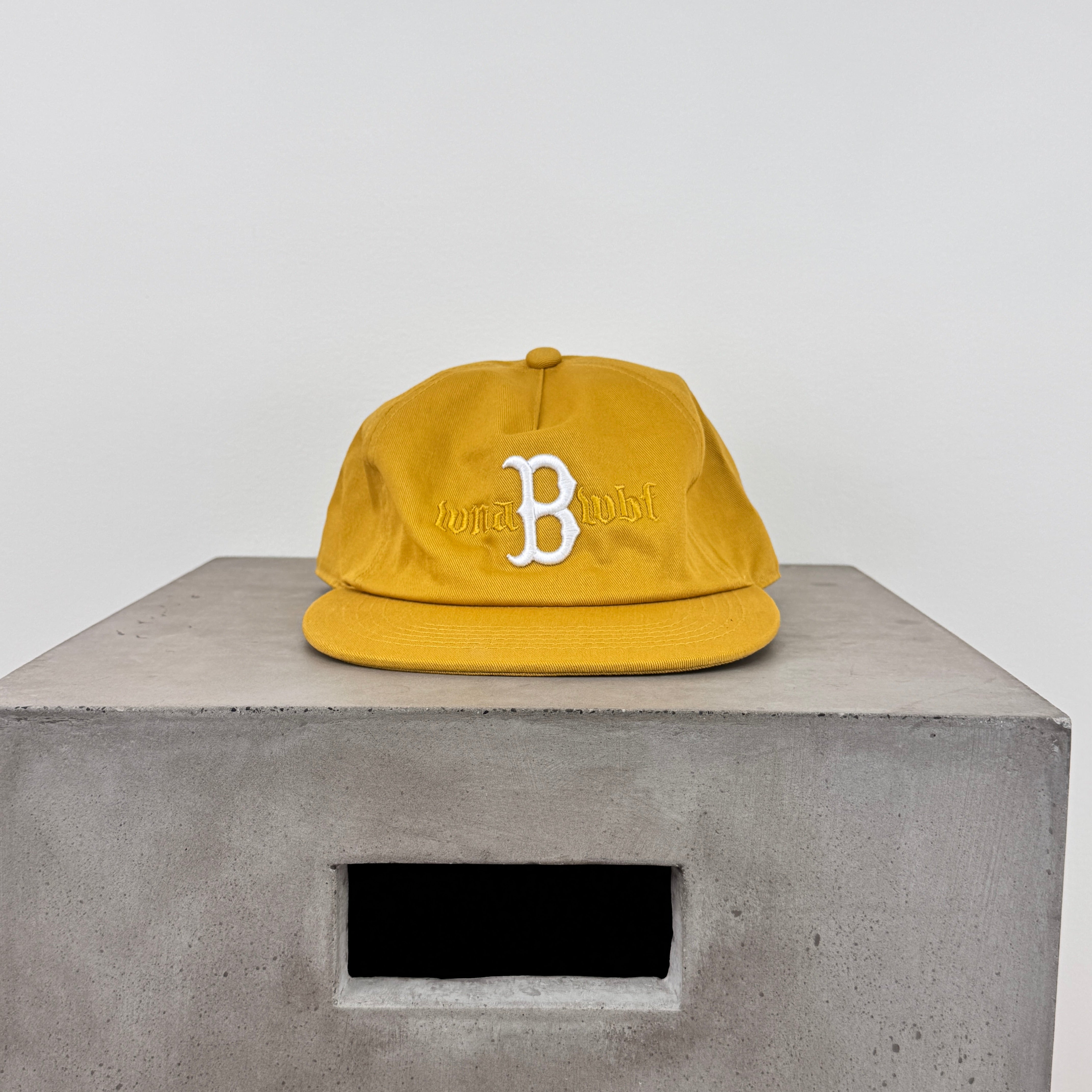 We're Not Alright But We'll Be Fine 5-Panel Snapback Cap - SAMPLE - MUSTARD