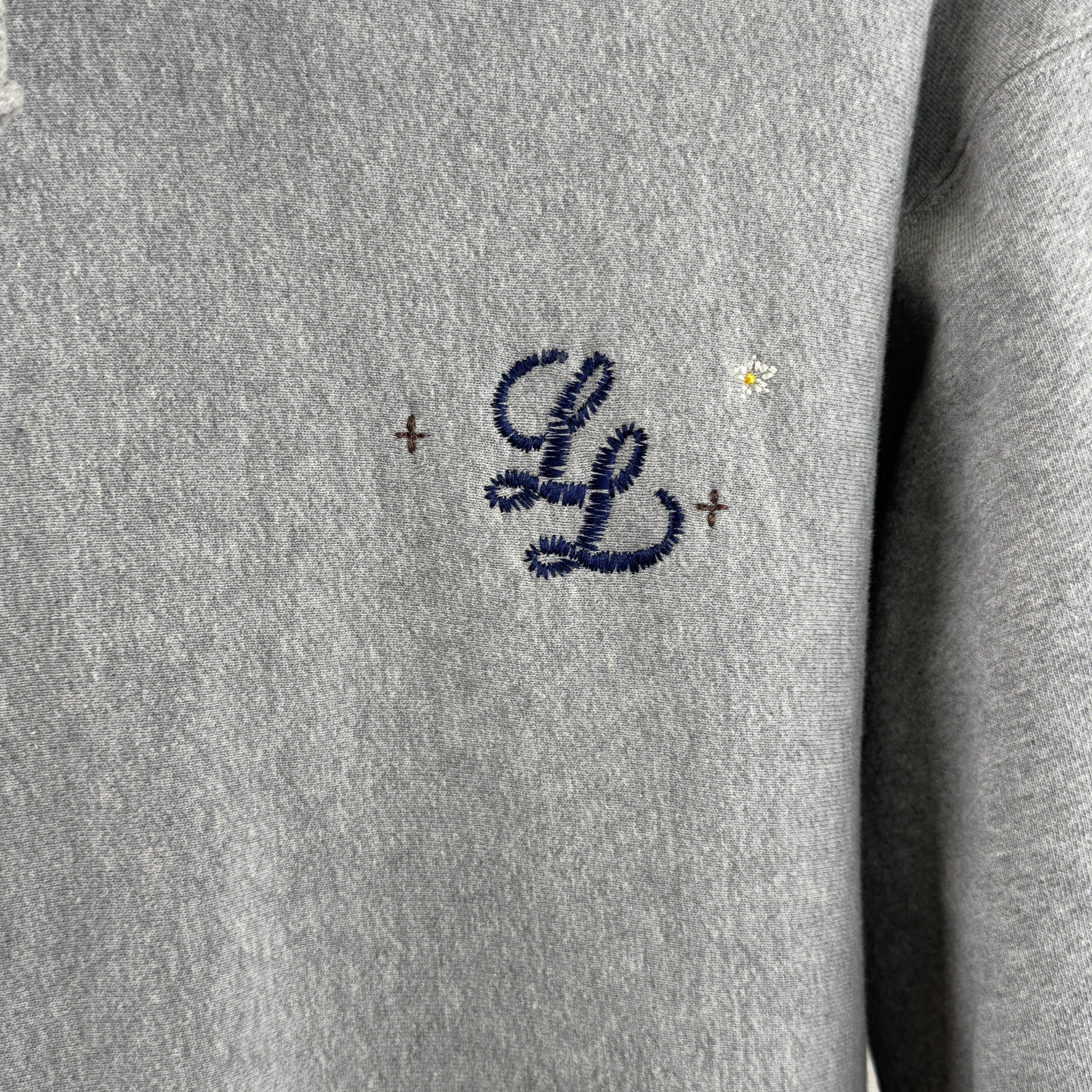 Staple LL Logo Handwork Hoodie - HEATHER GREY - Sample - (Size L)