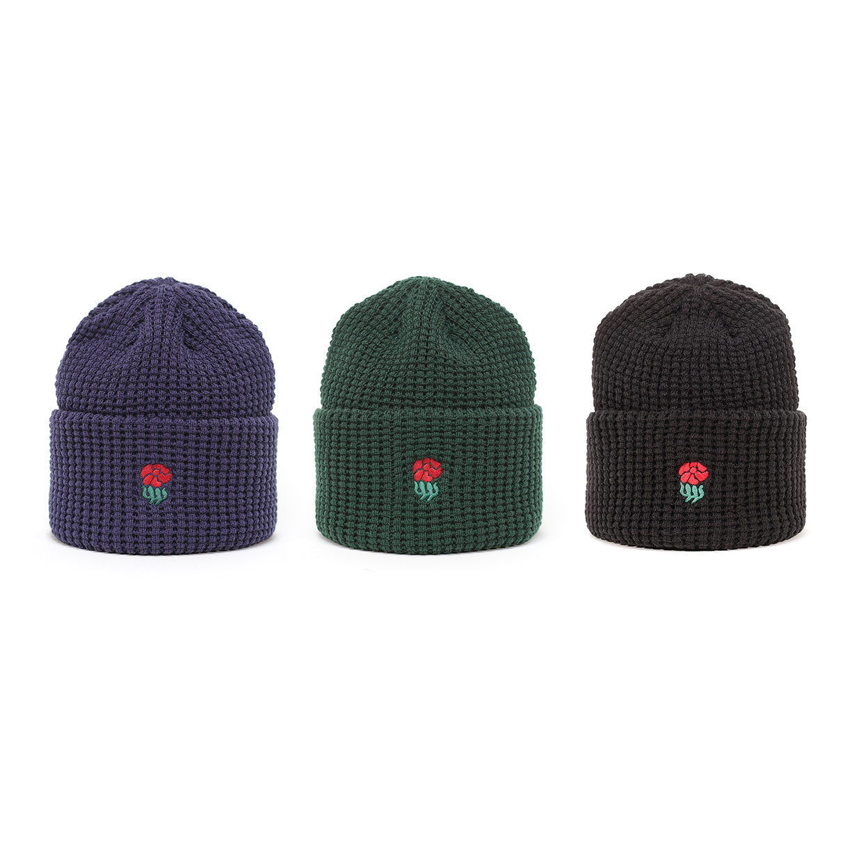 Family Flower Waffle Knit Beanie