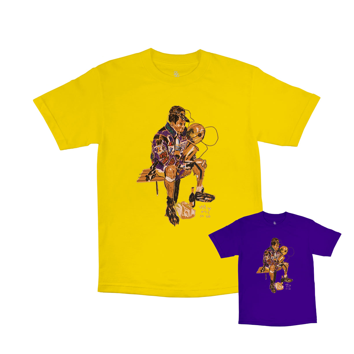 "Kobe" Pencil Crayon Drawing T-Shirt