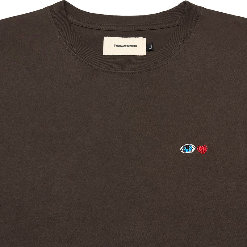 "I LOVE" HANDWORK HEAVYWEIGHT T-SHIRT [BROWN]