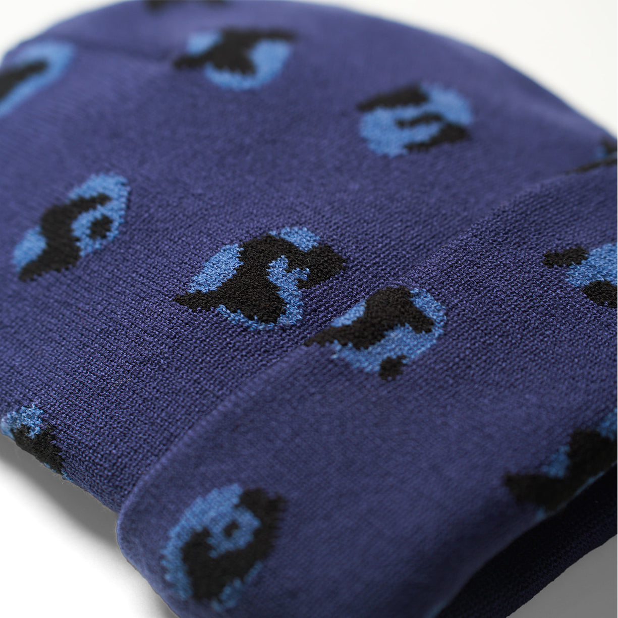 B.B.E. Leopard Print Beanie [Blue Denim]