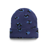 BBE LEOPARD PRINT BEANIE [BLUE DENIM]