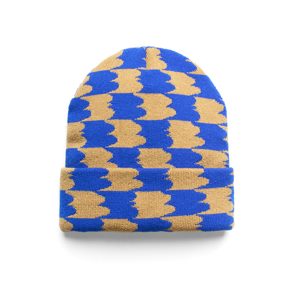 BBE MOTION CHECKER BEANIE [ROYAL KHAKI]