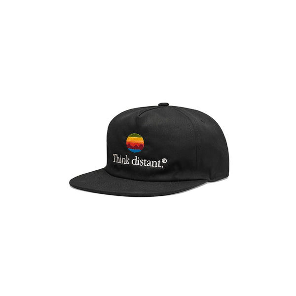 "THINK DISTANT" LOGO 5-PANEL CAP [BLACK]