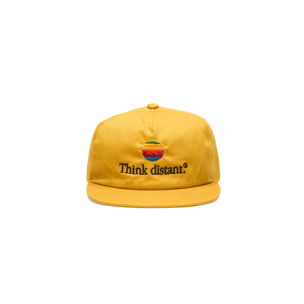 "THINK DISTANT" LOGO 5-PANEL CAP [MUSTARD]