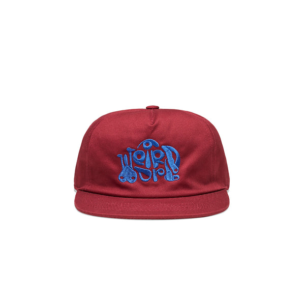 "WEIRD WORLD" LOGO 5-PANEL CAP [BURGUNDY]