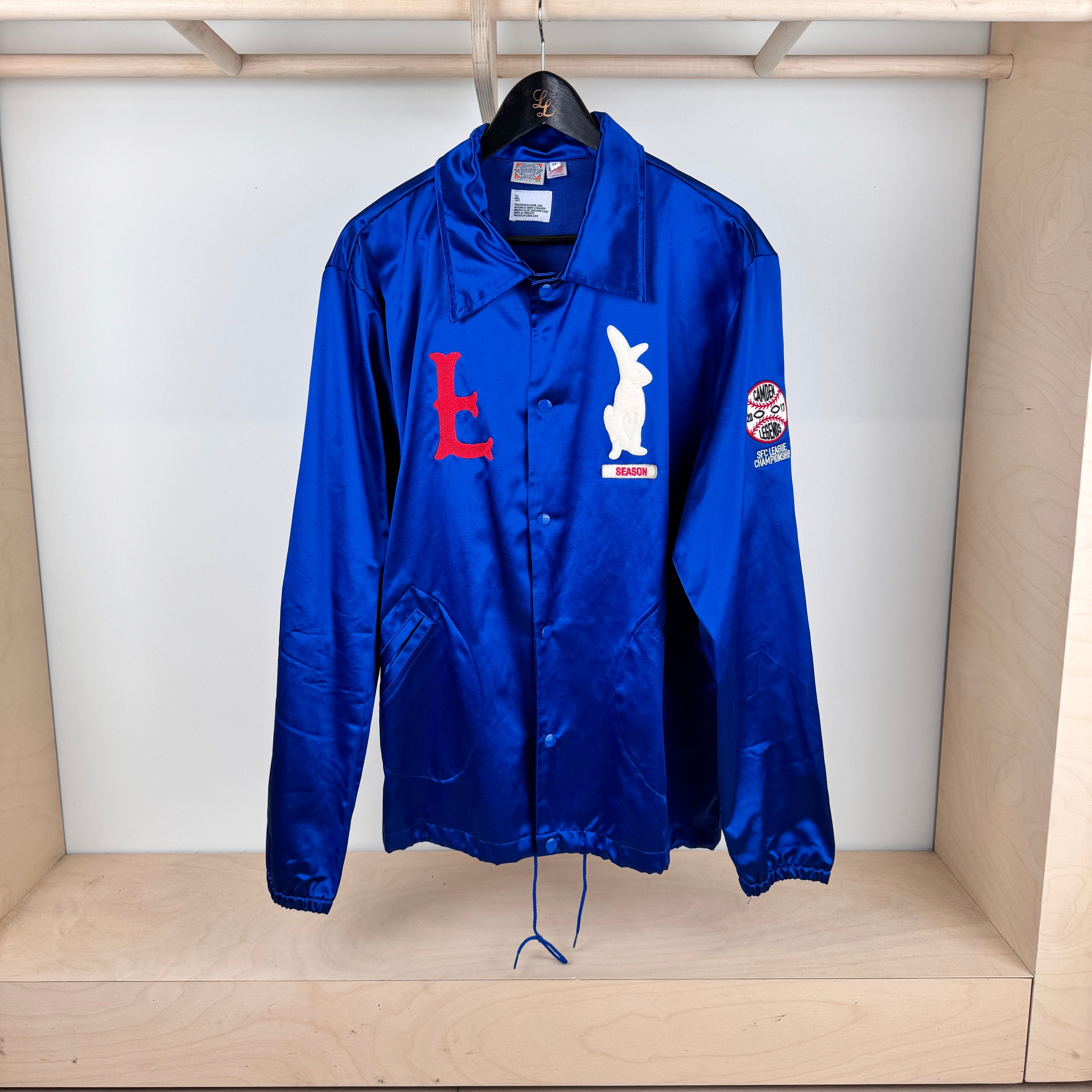 Ebbets Field Fuck Luck Satin Coach's Jacket - ROYAL BLUE - Personal Copy - (Size L)