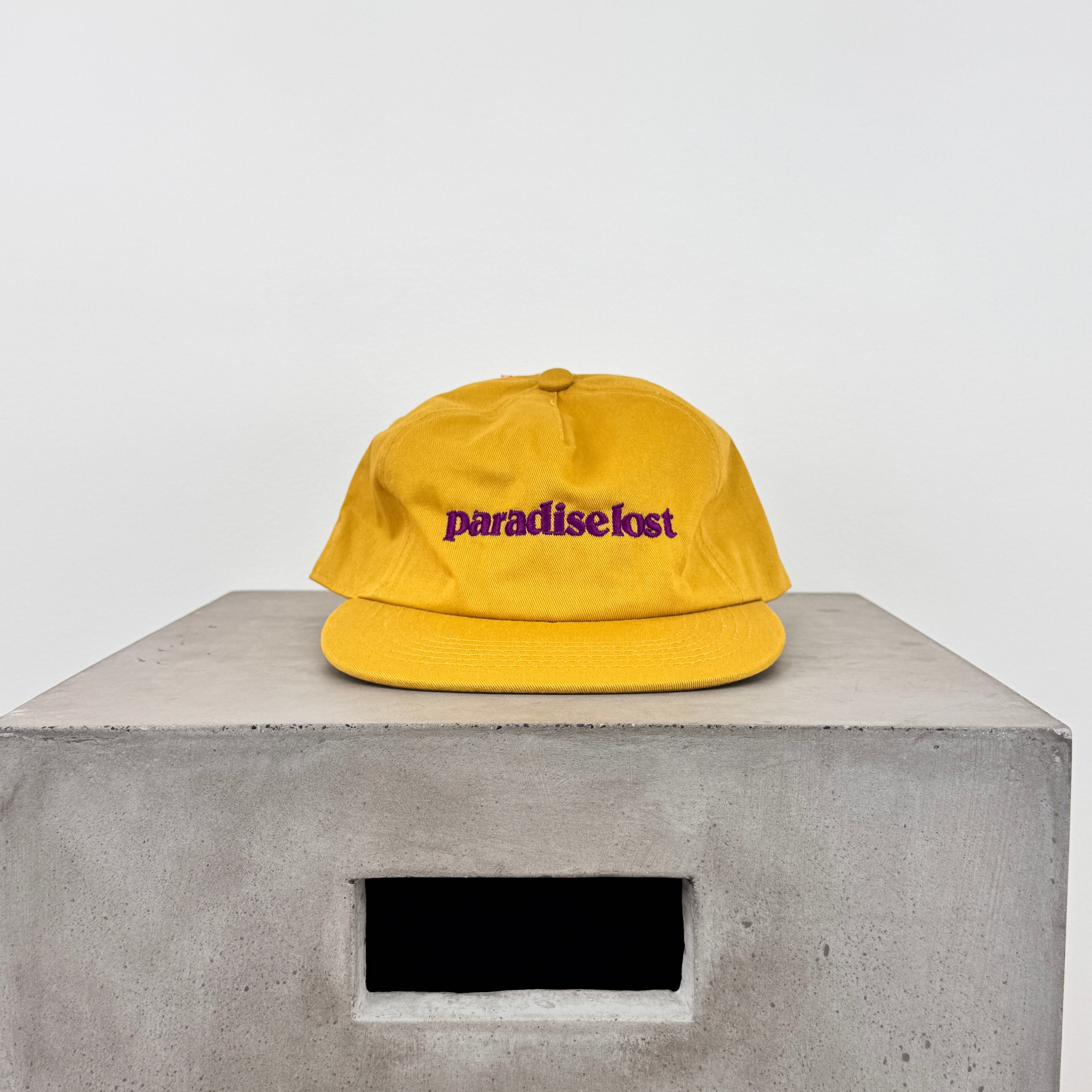 Paradise Lost 5-Panel Snapback Cap - SAMPLE - PLUM/MUSTARD