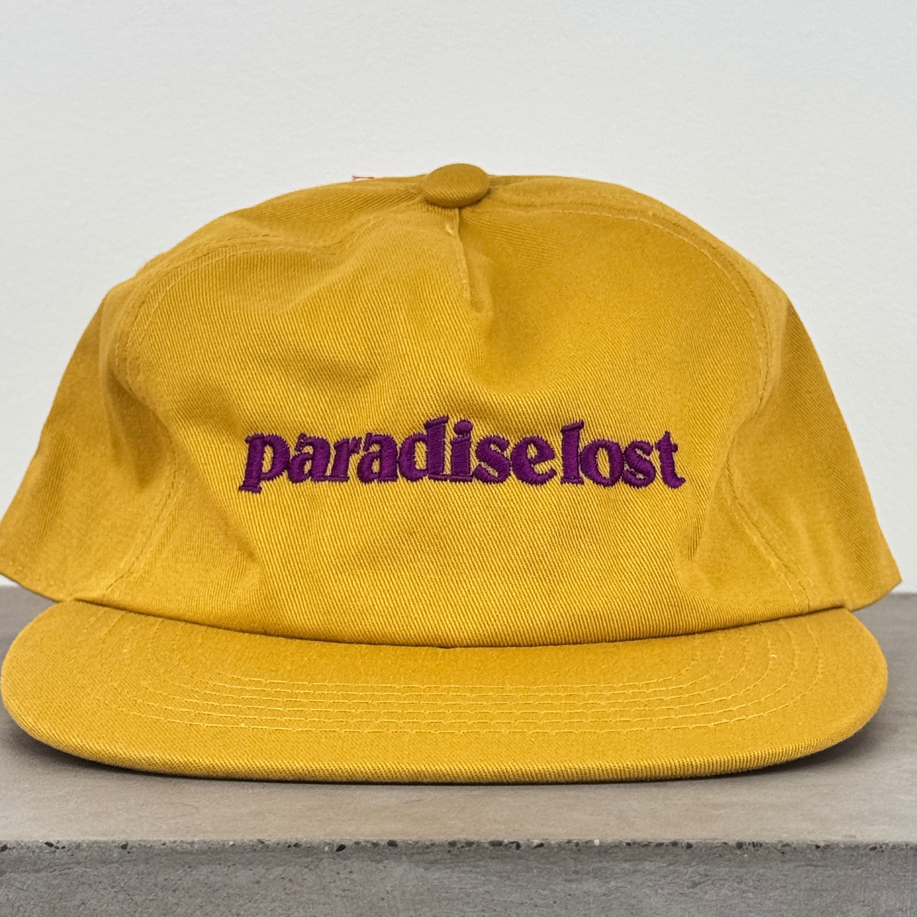 Paradise Lost 5-Panel Snapback Cap - SAMPLE - PLUM/MUSTARD
