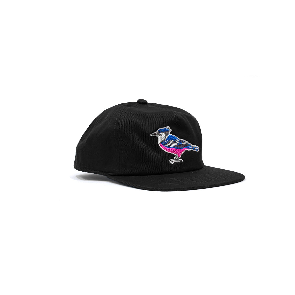 "V2 Glitch Blue Bird" 5-Panel Cap [Black]