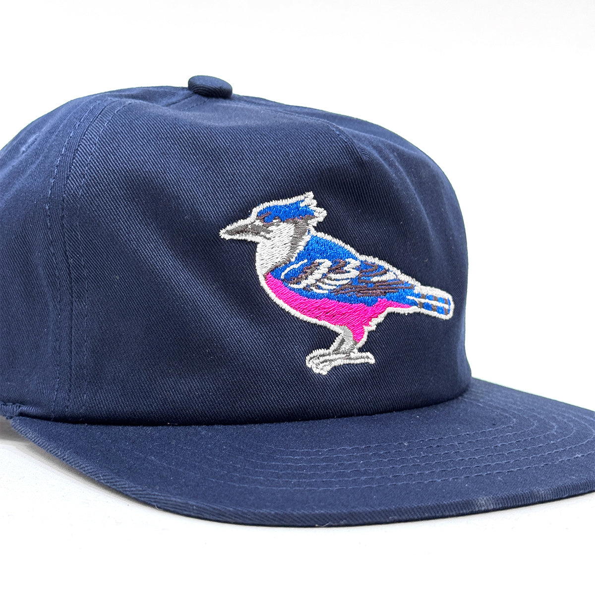 "V2 Glitch Blue Bird" 5-Panel Cap [Navy Blue]