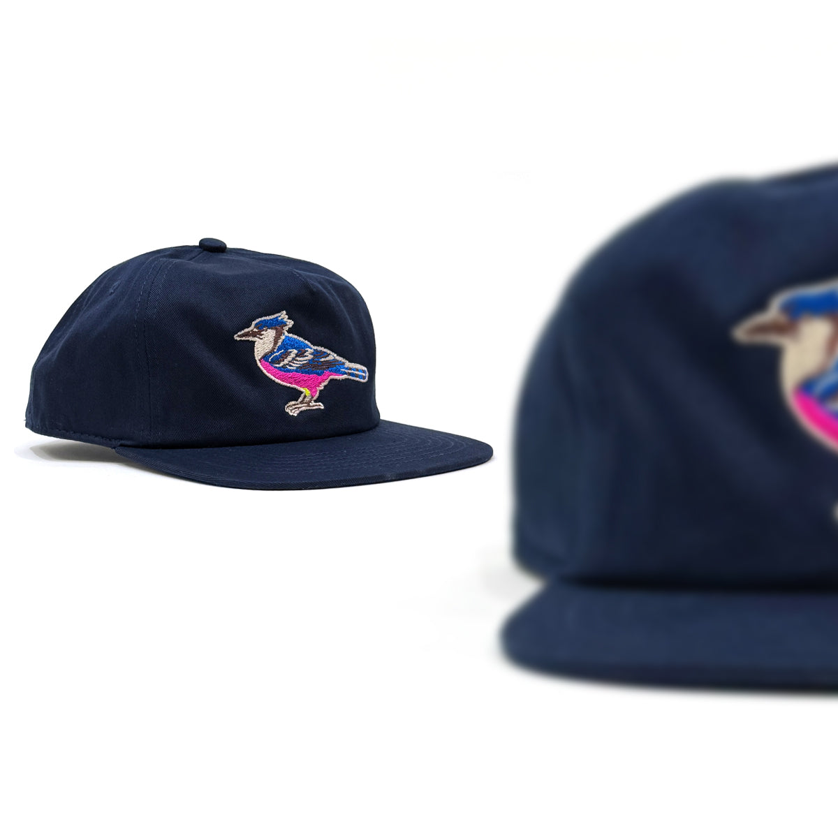 "Glitch Blue Bird" 5-Panel Cap [Navy Blue]
