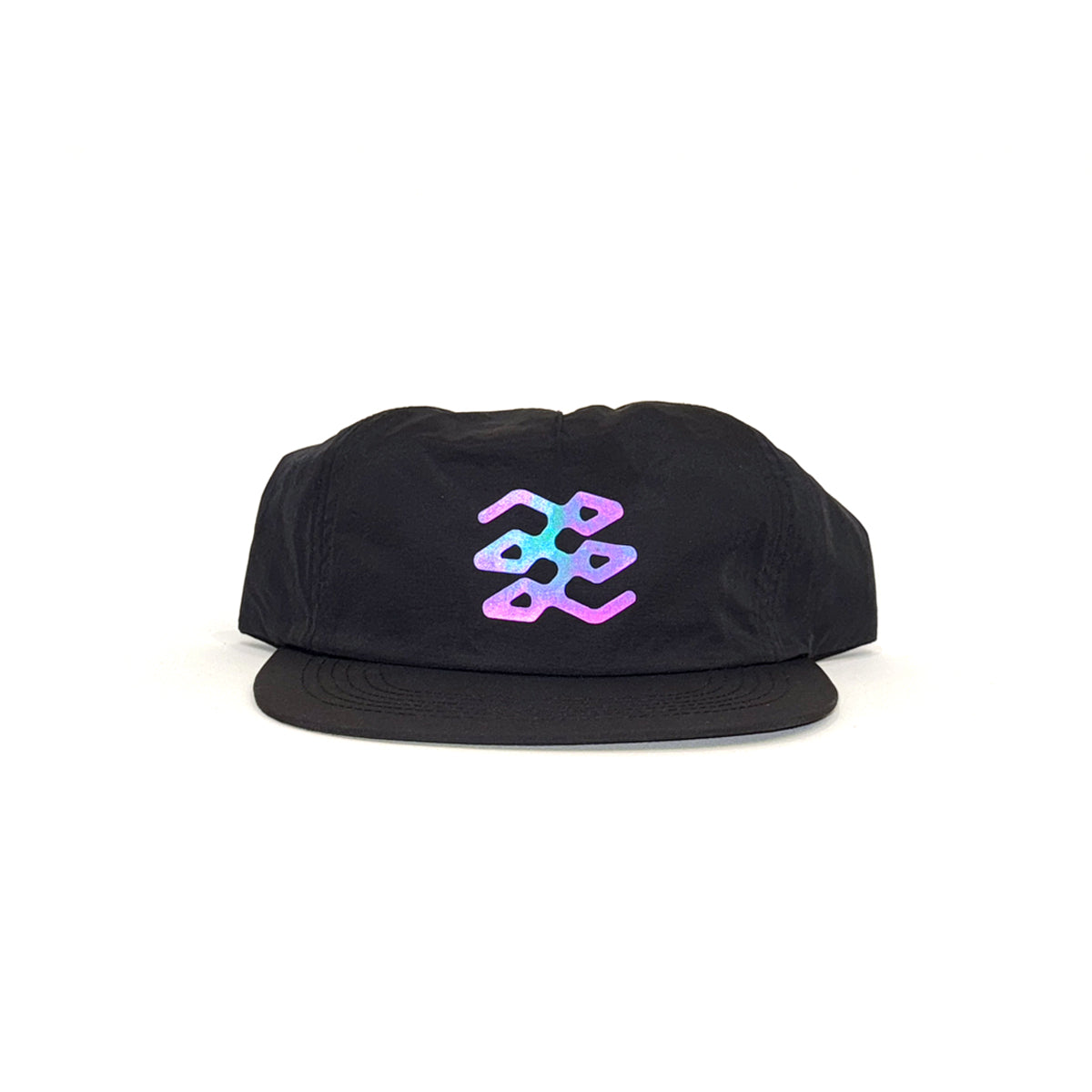 LL Ro-Sym Iridescent Reflective Water Repellent Nylon 5-Panel Cap [Black]