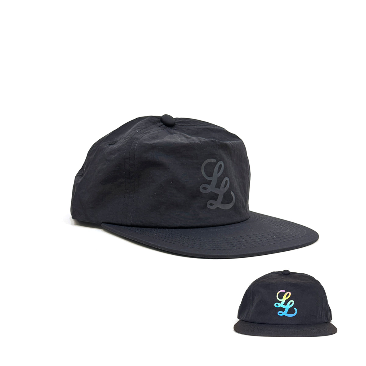 Staple LL Logo Iridescent Reflective Water Repellent Nylon 5-Panel Cap [Black]
