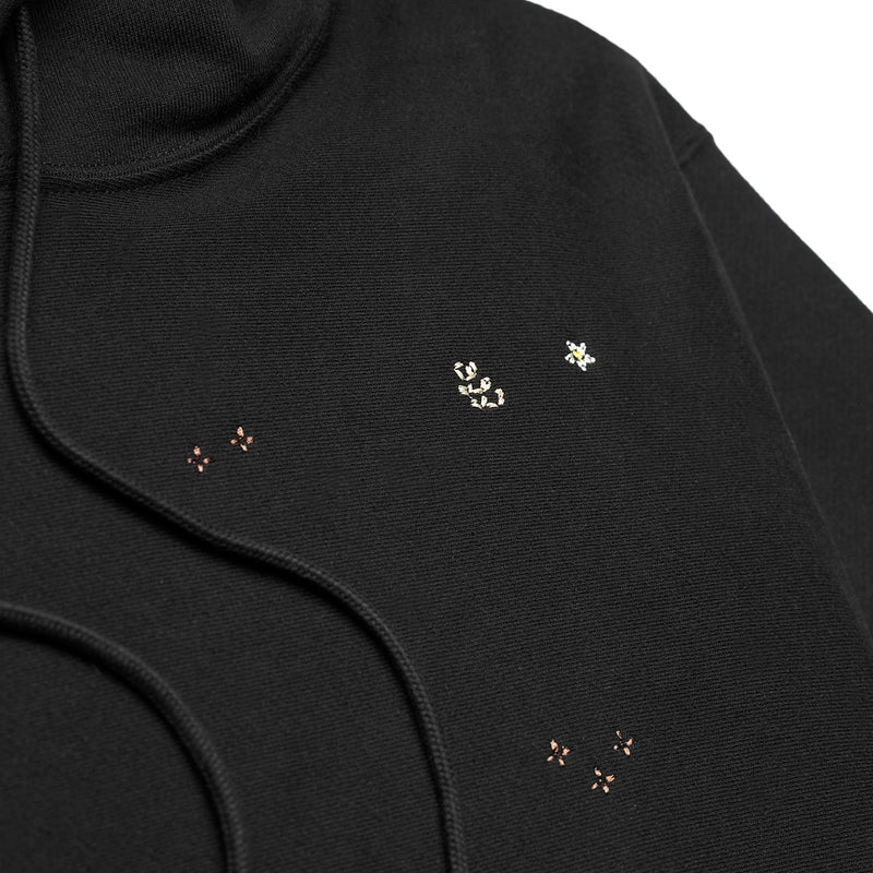 ALL OVER PRINT “HANDWORK” HOODED SWEATSHIRT [BLACK]