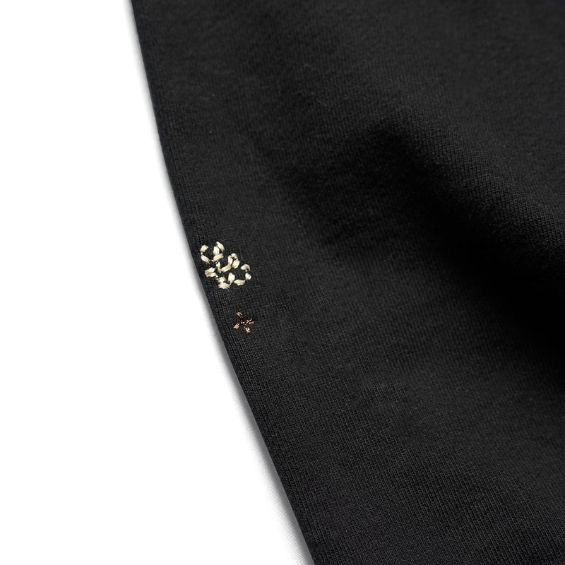 ALL OVER PRINT “HANDWORK” HOODED SWEATSHIRT [BLACK]