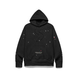 ALL OVER PRINT “HANDWORK” HOODED SWEATSHIRT [BLACK]