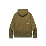 ALL OVER PRINT “HANDWORK” HOODED SWEATSHIRT [OLIVE]