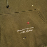 ALL OVER PRINT “HANDWORK” HOODED SWEATSHIRT [OLIVE]