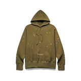 ALL OVER PRINT “HANDWORK” HOODED SWEATSHIRT [OLIVE]