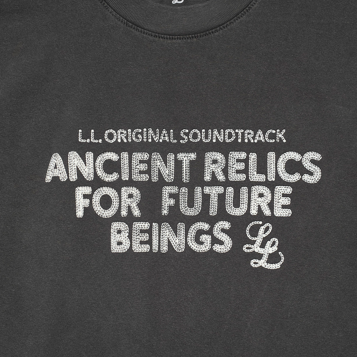 Ancient Relics "Print Embroidery" T-Shirt [Vintage Black]