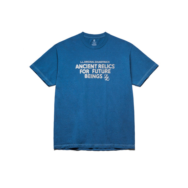 ANCIENT RELICS “PRINT EMBROIDERY” T-SHIRT [INDIGO DYED]