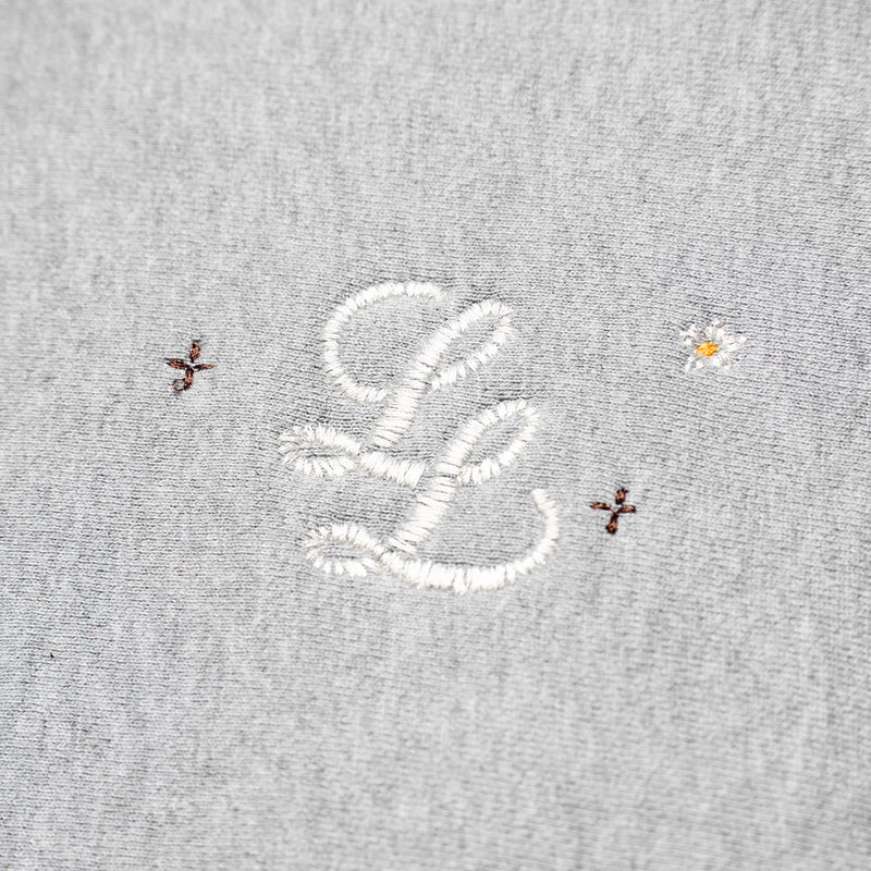 STAPLE LL LOGO “HANDWORK” HOODED SWEATSHIRT [ATHLETIC HEATHER GREY]