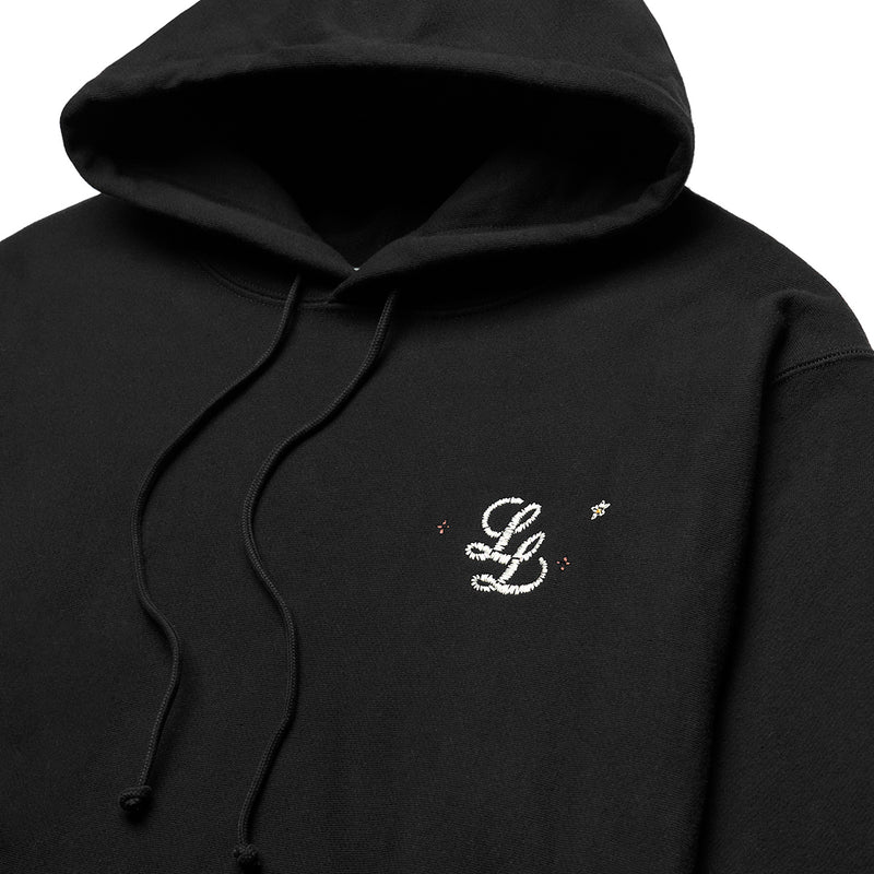 STAPLE LL LOGO “HANDWORK” HOODED SWEATSHIRT [BLACK]