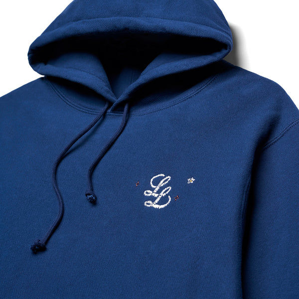 STAPLE LL LOGO “HANDWORK” HOODED SWEATSHIRT [NAVY]