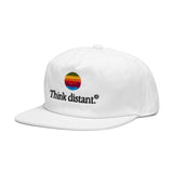 "THINK DISTANT" LOGO 5-PANEL CAP [WHITE]