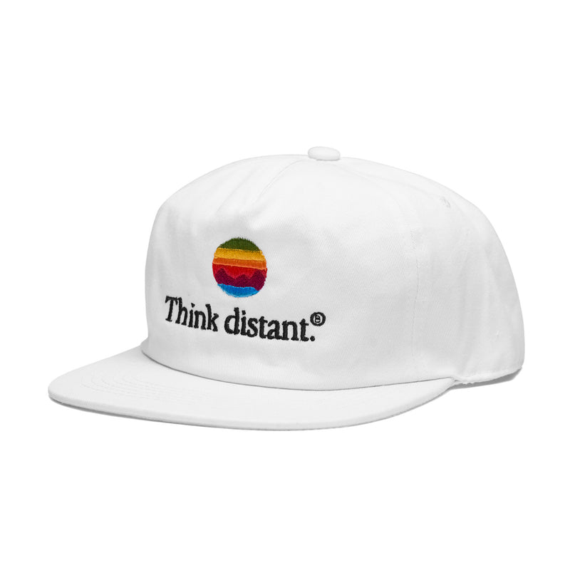 "THINK DISTANT" LOGO 5-PANEL CAP [WHITE]