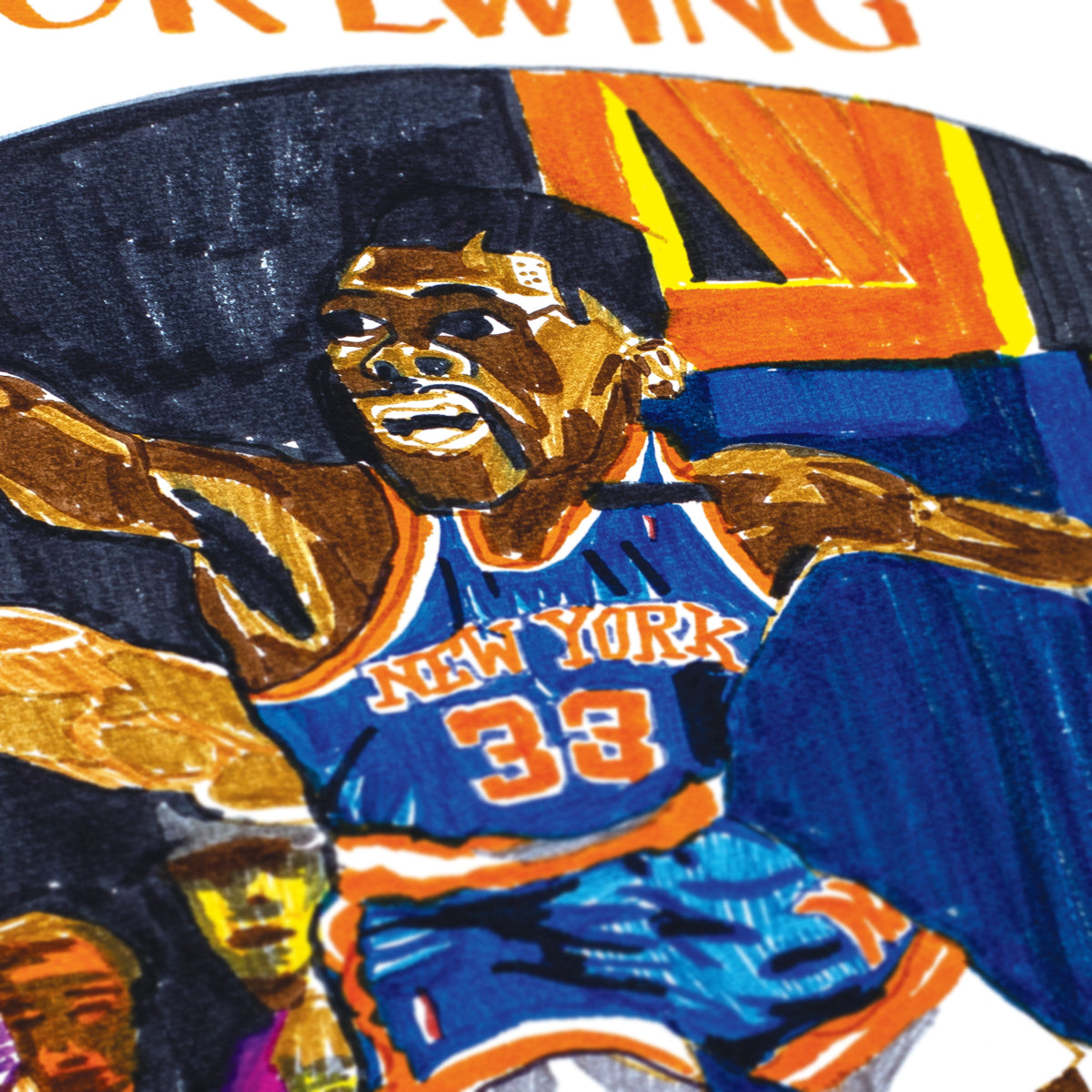 Bryan Espiritu: "Crayola Ewing" Basketball Card Giclee Print [16 x 20"]