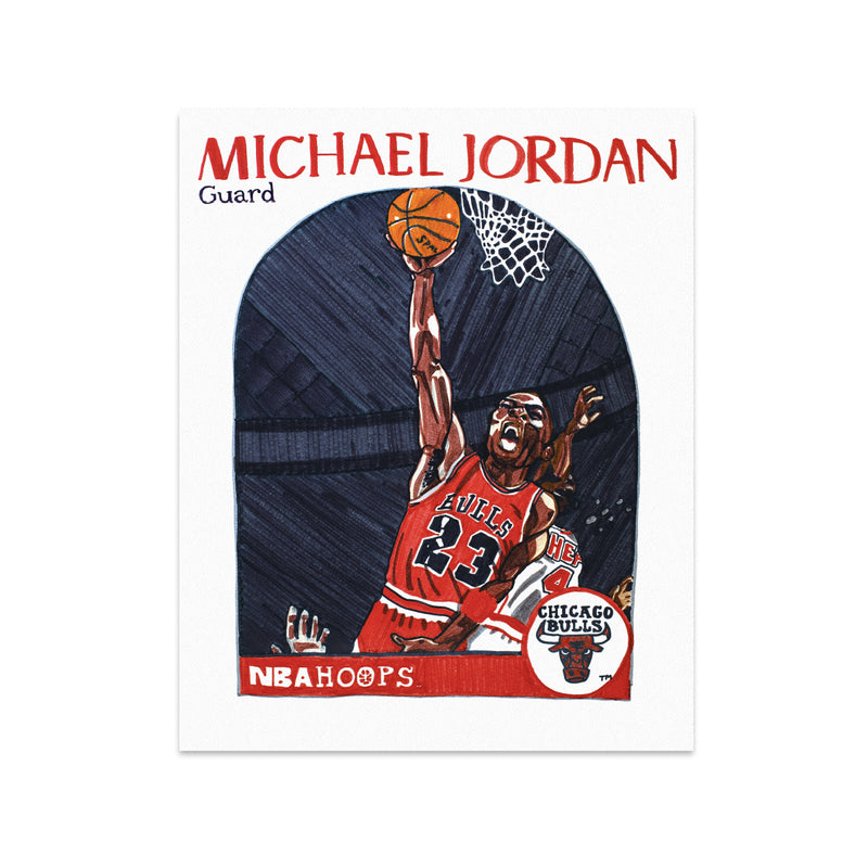 BRYAN ESPIRITU CRAYOLA JORDAN BASKETBALL CARD GICLEE PRINT 16 x 20