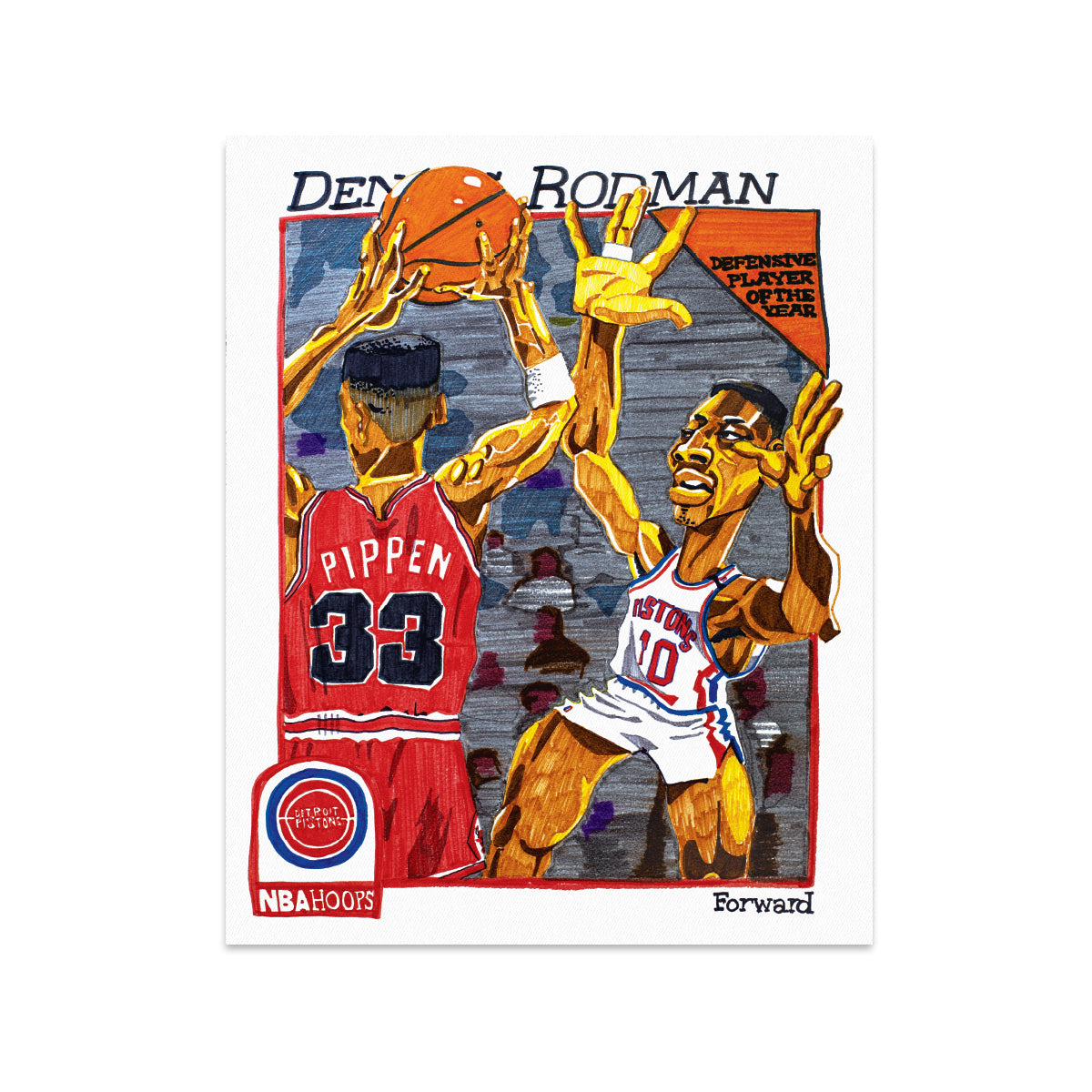 Bryan Espiritu: "Crayola Rodman" Basketball Card Giclee Print [16 x 20"]