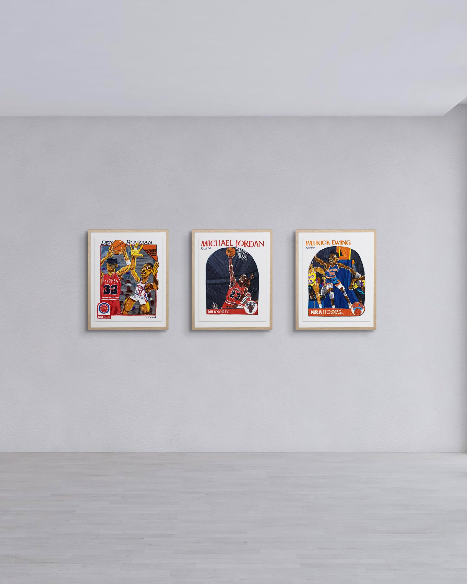 Bryan Espiritu: "Crayola Ewing" Basketball Card Giclee Print [16 x 20"]