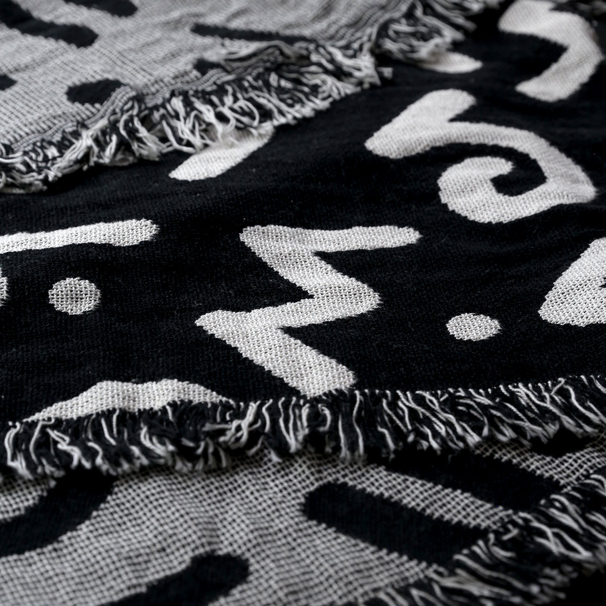 Bryan Espiritu: Signature Type/Pattern Throw Blanket - [Black/Scour - 48x60"]