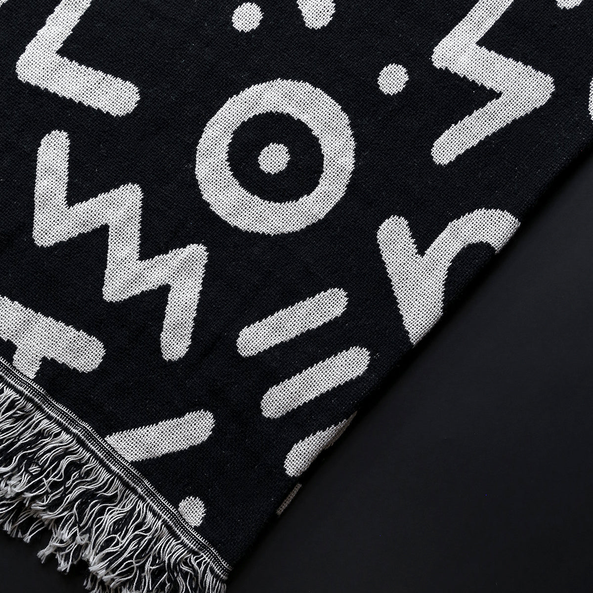 Bryan Espiritu: Signature Type/Pattern Throw Blanket - [Black/Scour - 48x60"]