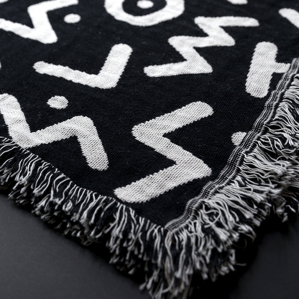 Bryan Espiritu: Signature Type/Pattern Throw Blanket - [Black/Scour - 48x60"]