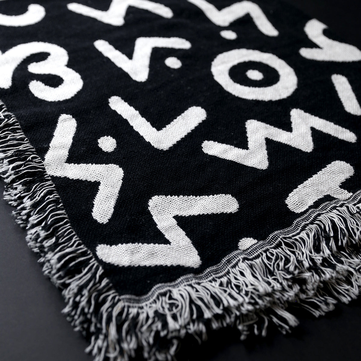 Bryan Espiritu: Signature Type/Pattern Throw Blanket - [Black/Scour - 48x60"]