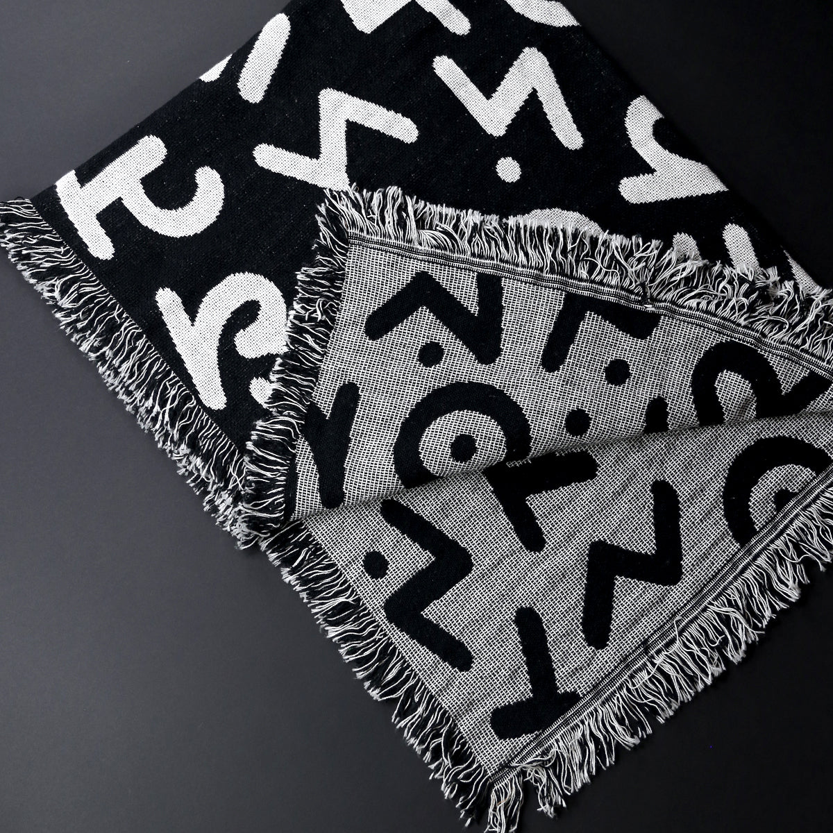 Bryan Espiritu: Signature Type/Pattern Throw Blanket - [Black/Scour - 48x60"]