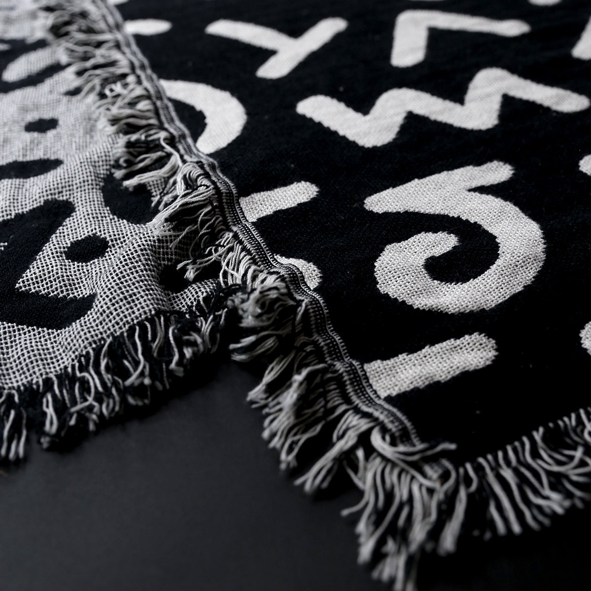 Bryan Espiritu: Signature Type/Pattern Throw Blanket - [Black/Scour - 48x60"]