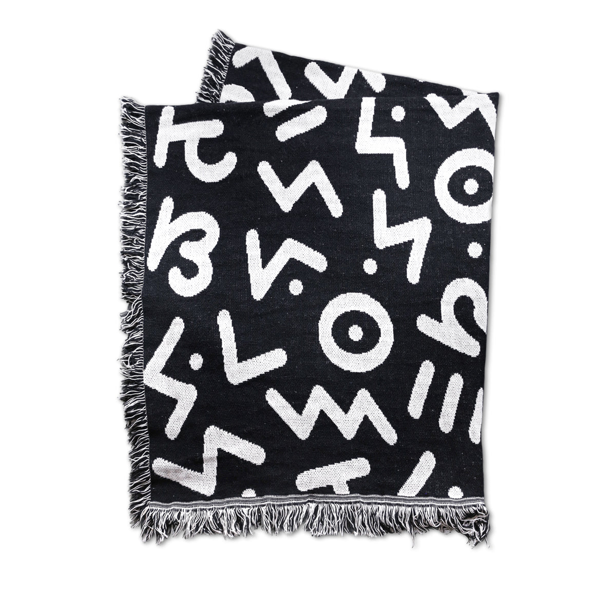 Bryan Espiritu: Signature Type/Pattern Throw Blanket - [Black/Scour - 48x60"]